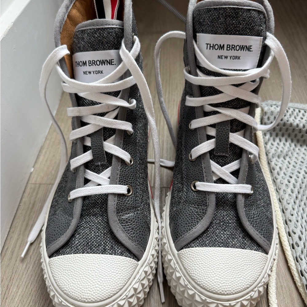 Thom Browne Charcoal Textured High-Tops